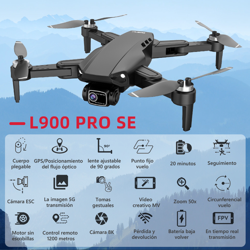 Foto 7 pulgar | Drone Axnen L900 Pro Se Con Cámara 8k Gps 5ghz 2 Baterías
