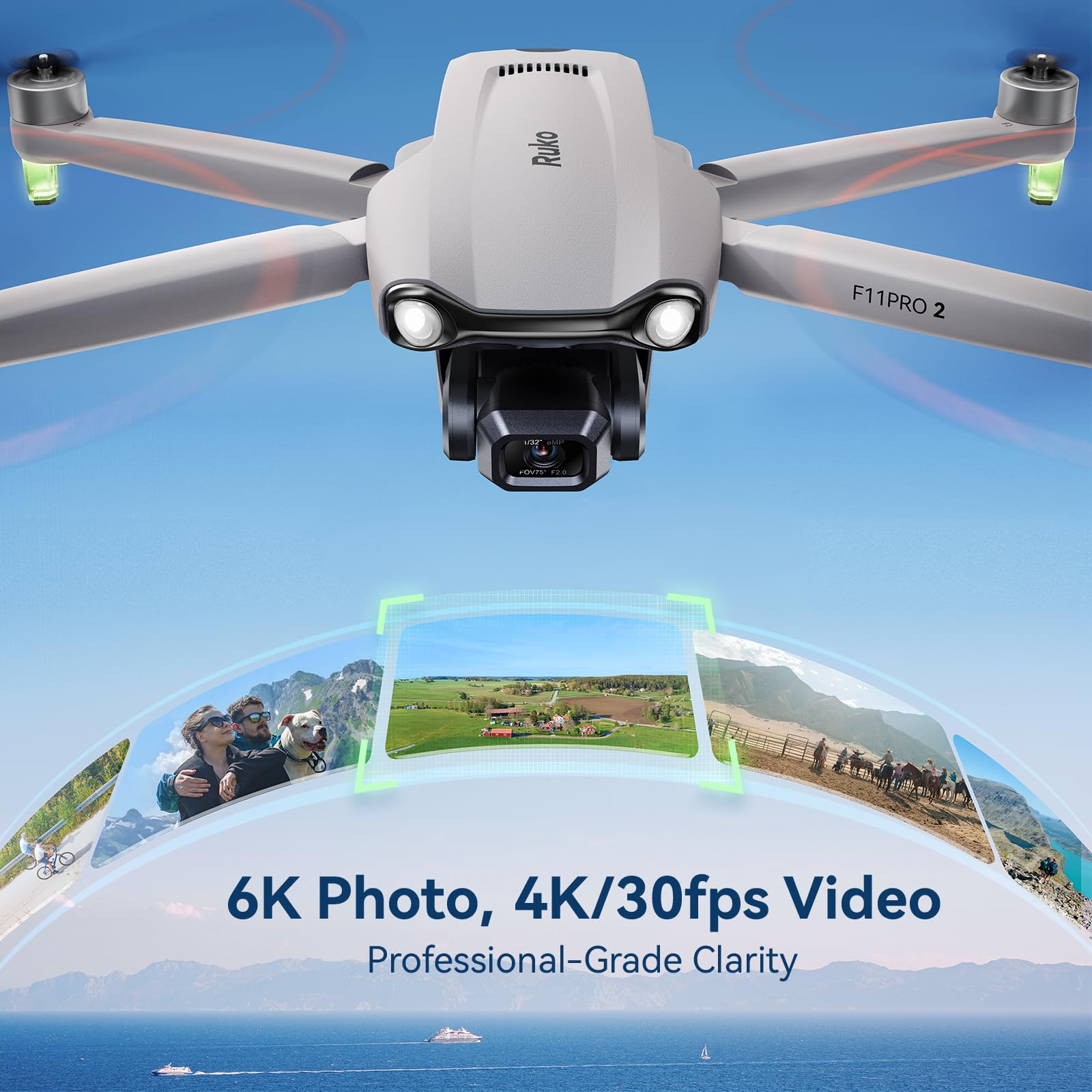 Foto 5 pulgar | Drone Ruko F11pro 2 Con Cámara 6k, Vídeo 4k/30 Fps De 70 Minutos - Venta Internacional.