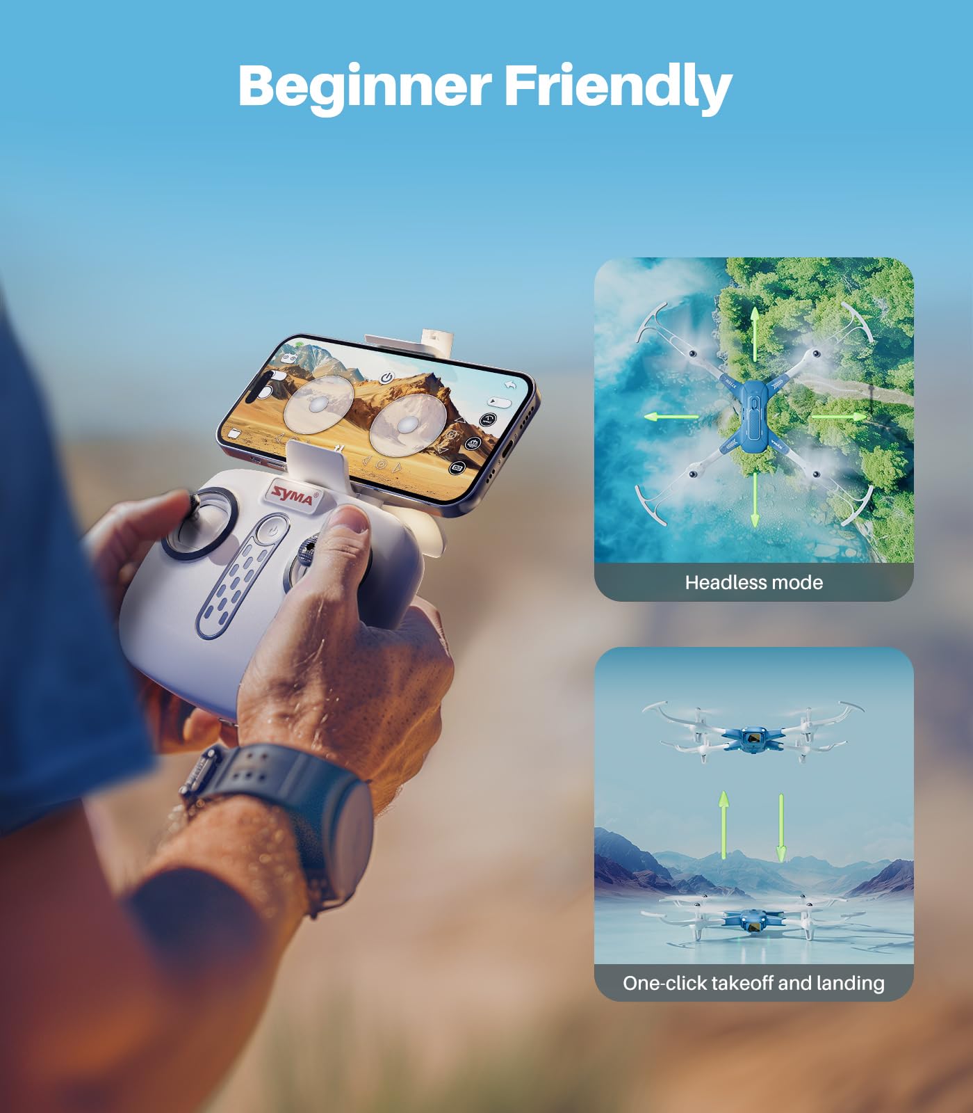 Foto 4 | Drone Syma Con Cámara 1080p Hd Fpv Plegable Para Niños/adultos - Venta Internacional.