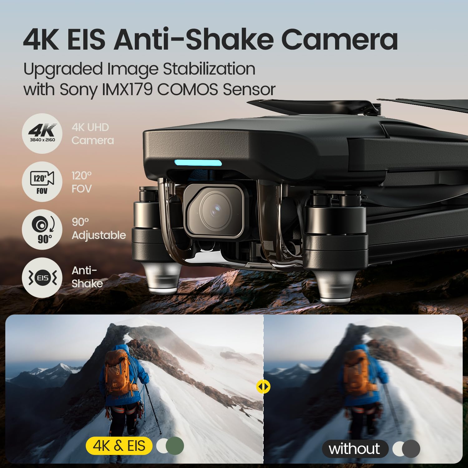 Foto 3 pulgar | Drone Holy Stone Hs175g Gps Con Cámara Eis 4k Para Adultos - Venta Internacional.