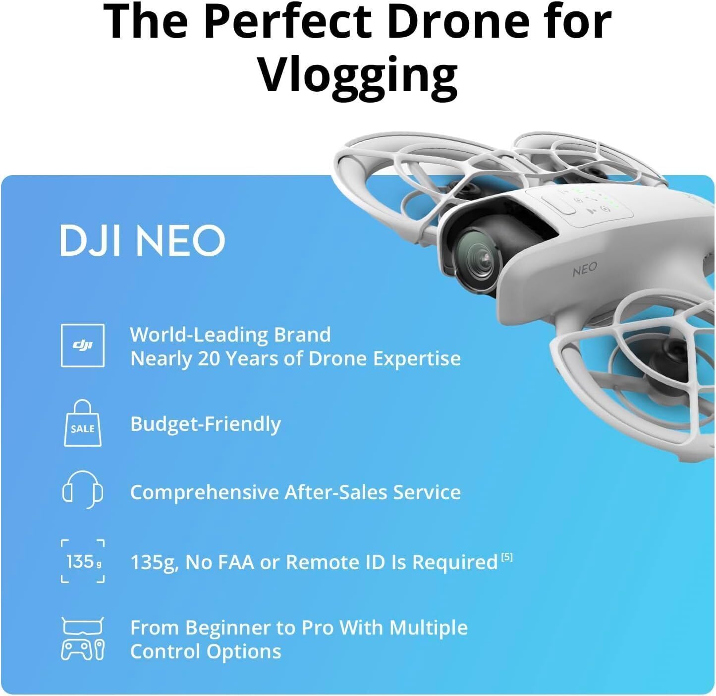 Foto 7 pulgar | Drone Dji Neo, Sensor 4k Ligero Del Tamaño De Una Palma De La Mano De 135 G Y 1/2 Pulgadas - Venta Internacional.