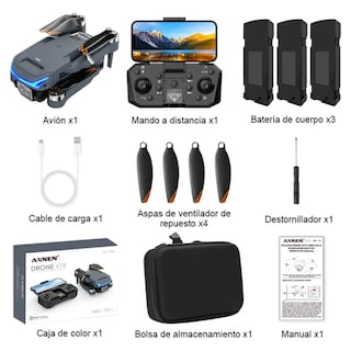 Foto 3 | Dron Cuadricóptero Xt9 A Control Remoto C/cámara 4k Hd Lab.g Gris