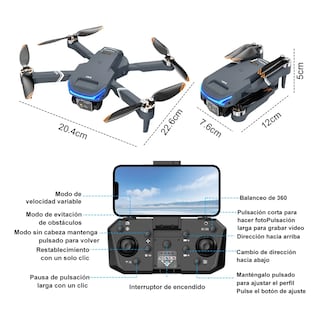 Foto 4 | Dron Cuadricóptero Xt9 A Control Remoto C/cámara 4k Hd Lab.g Gris