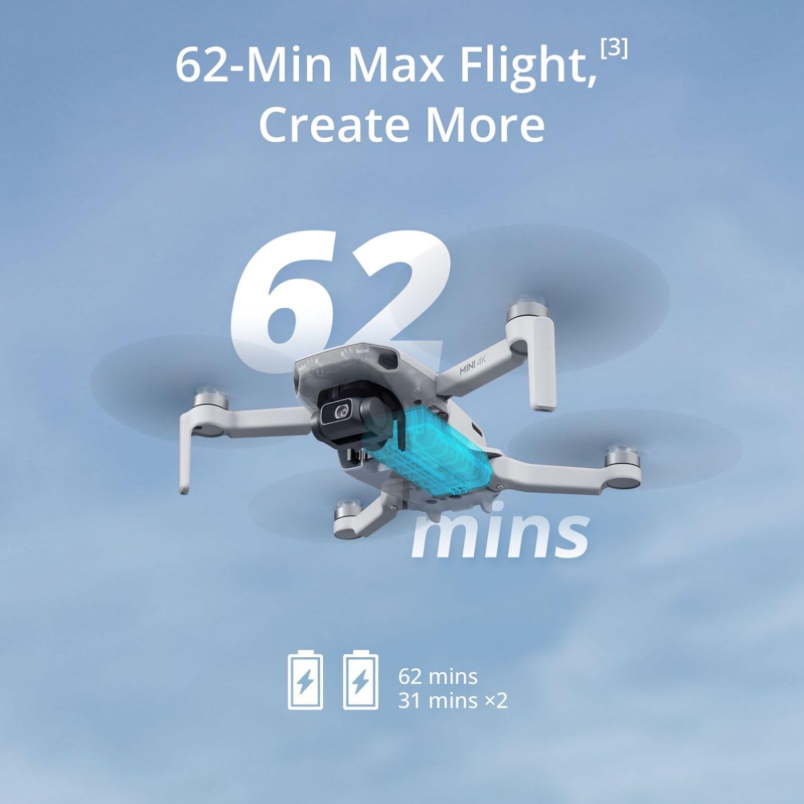 Foto 6 pulgar | Dron Con Cámara Dji Mini 4k Uhd Con 2 Baterías, 62 Minutos De Vuelo - Venta Internacional.