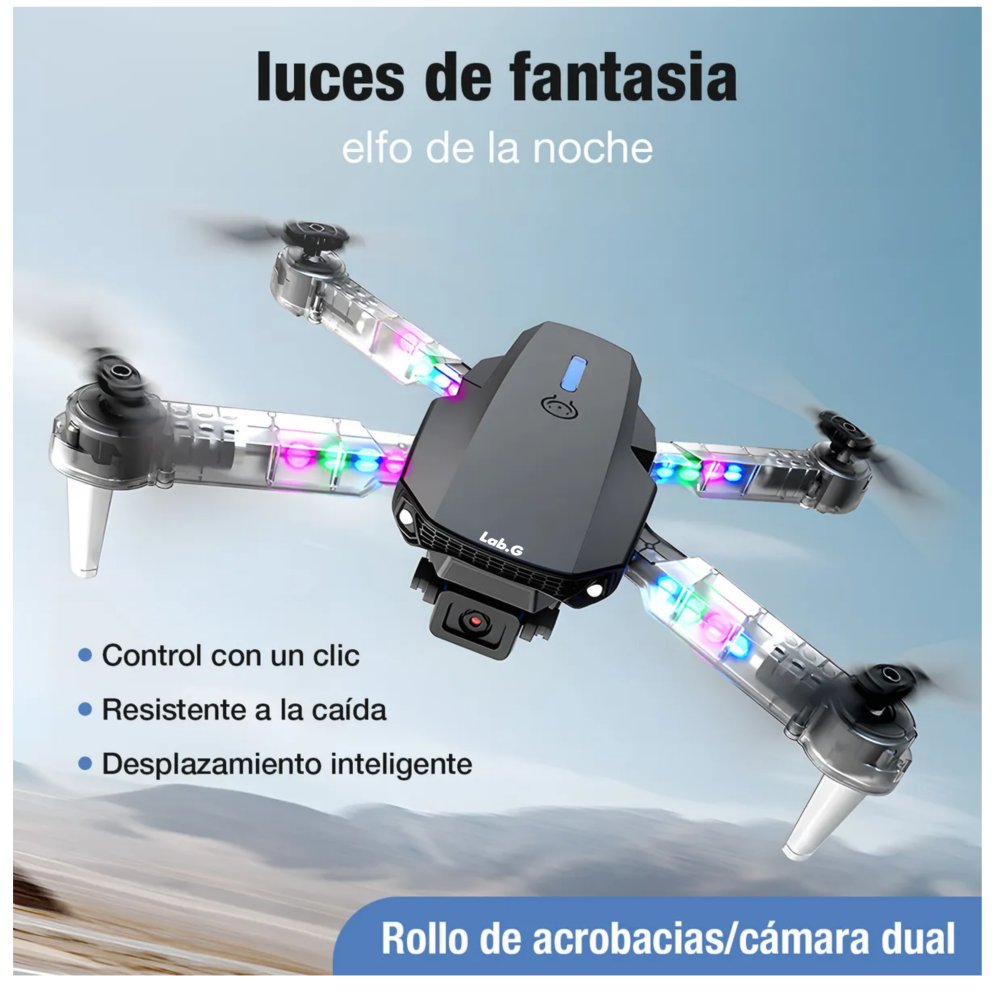 Foto 3 pulgar | Mini Drone Control Remoto Con Cámara 4k Quadcopter+ 2batería Lab.g. Color Negro