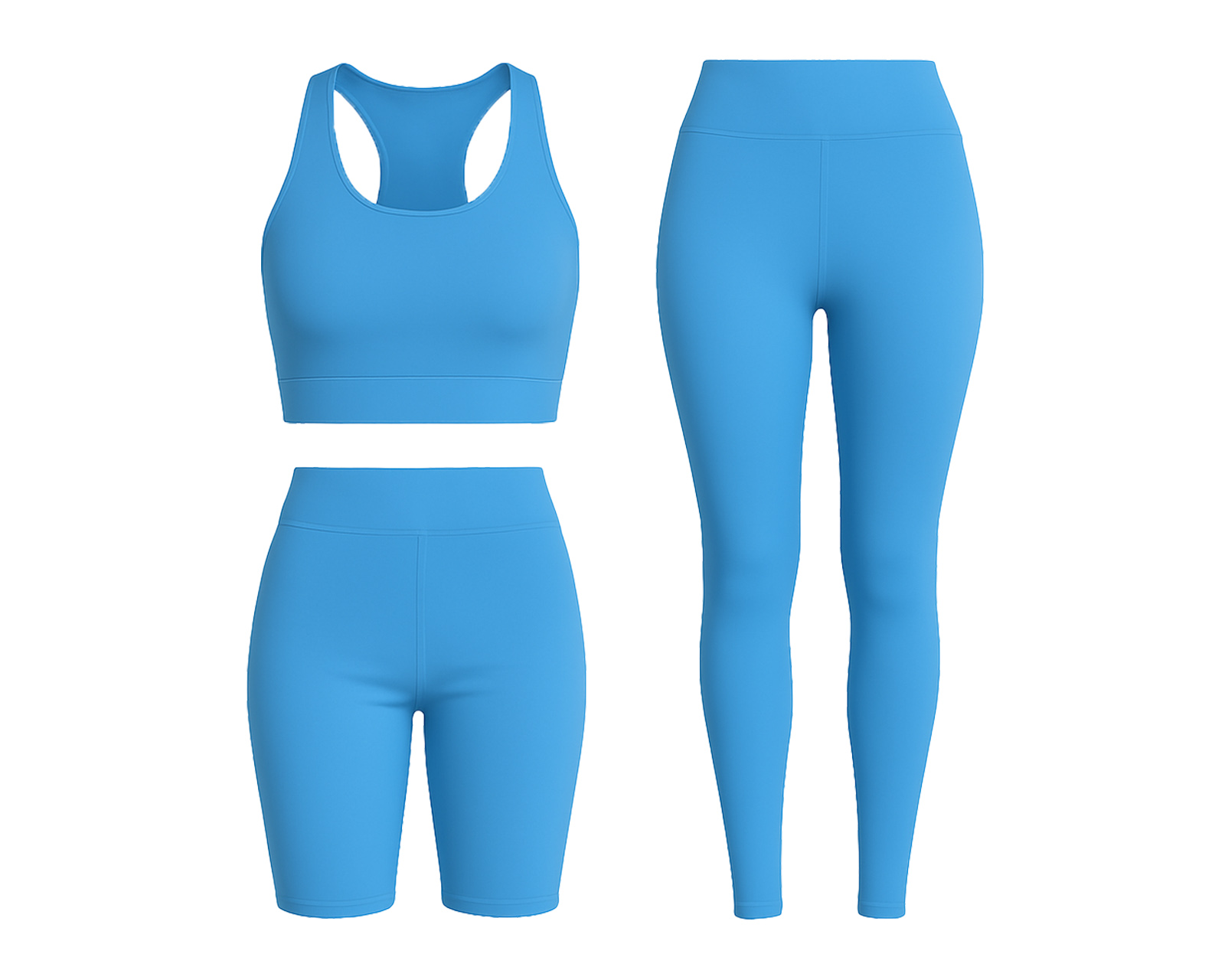 Conjunto Deportivo Ocean Point De 3 Piezas Para Mujer - Top, Leggings Y Short