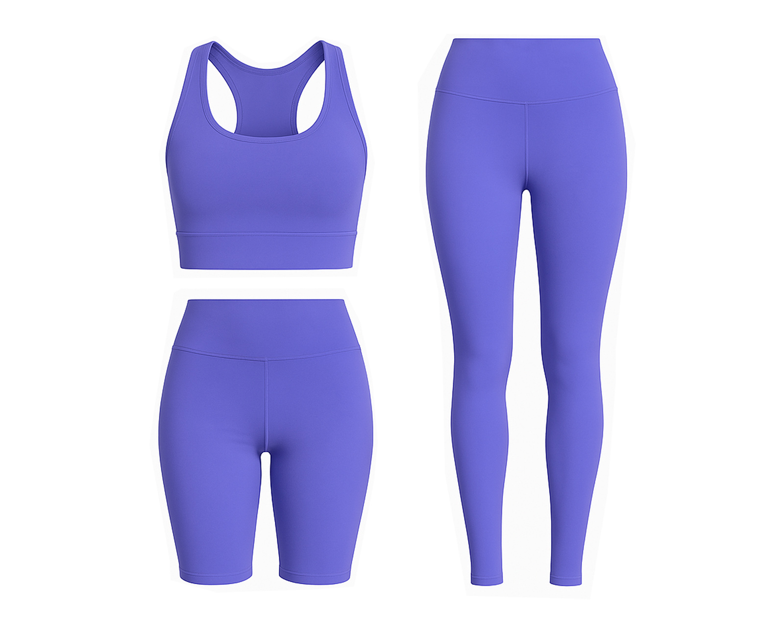 Foto 2 pulgar | Conjunto Deportivo Ocean Point De 3 Piezas Para Mujer - Top, Leggings Y Short