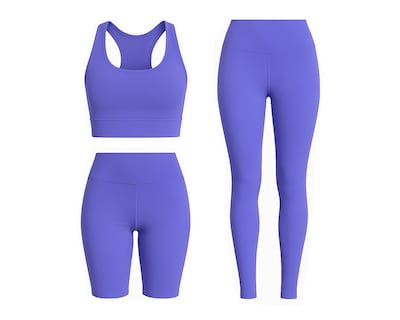 Foto 1 | Conjunto Deportivo Ocean Point De 3 Piezas Para Mujer - Top, Leggings Y Short