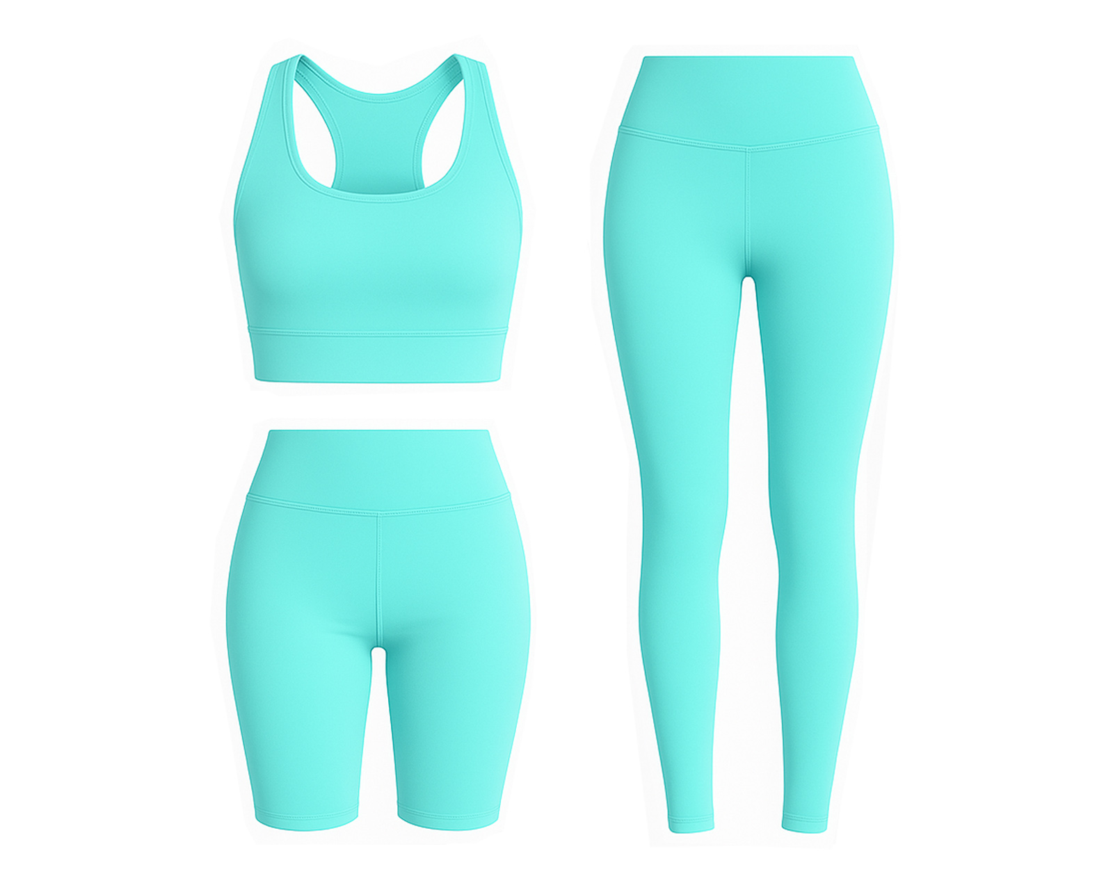 Conjunto Deportivo Ocean Point De 3 Piezas Para Mujer - Top, Leggings Y Short