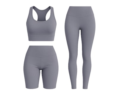 Foto 1 | Conjunto Deportivo Ocean Point De 3 Piezas Para Mujer - Top, Leggings Y Short
