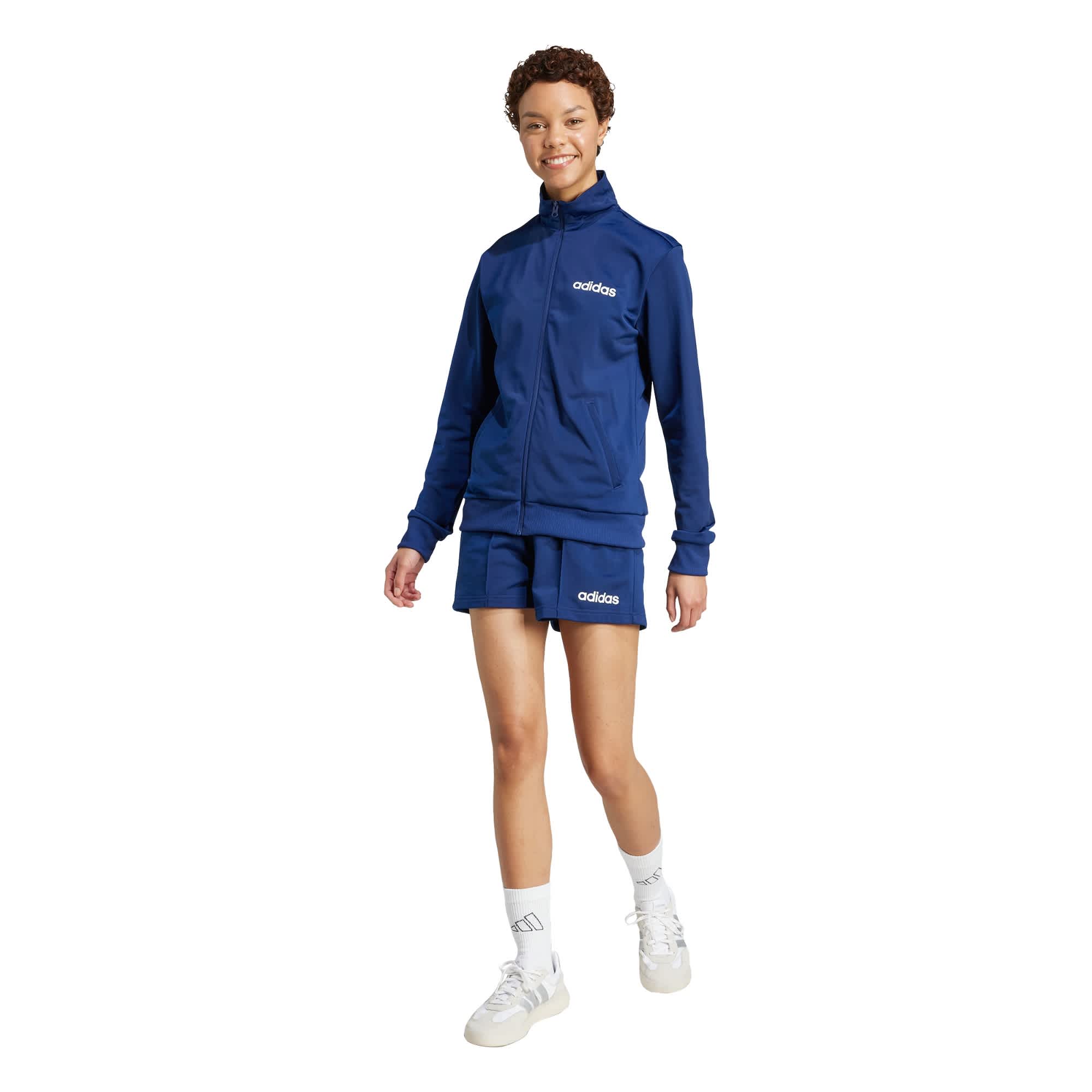 Foto 3 pulgar | Conjunto Essentials Linear Shorts Adidas Azul Mujer