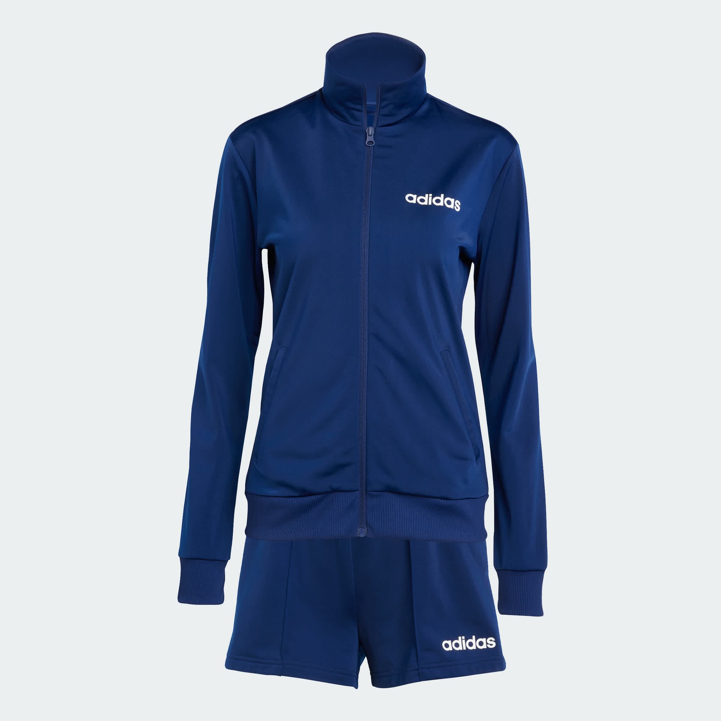 Foto 4 pulgar | Conjunto Essentials Linear Shorts Adidas Azul Mujer