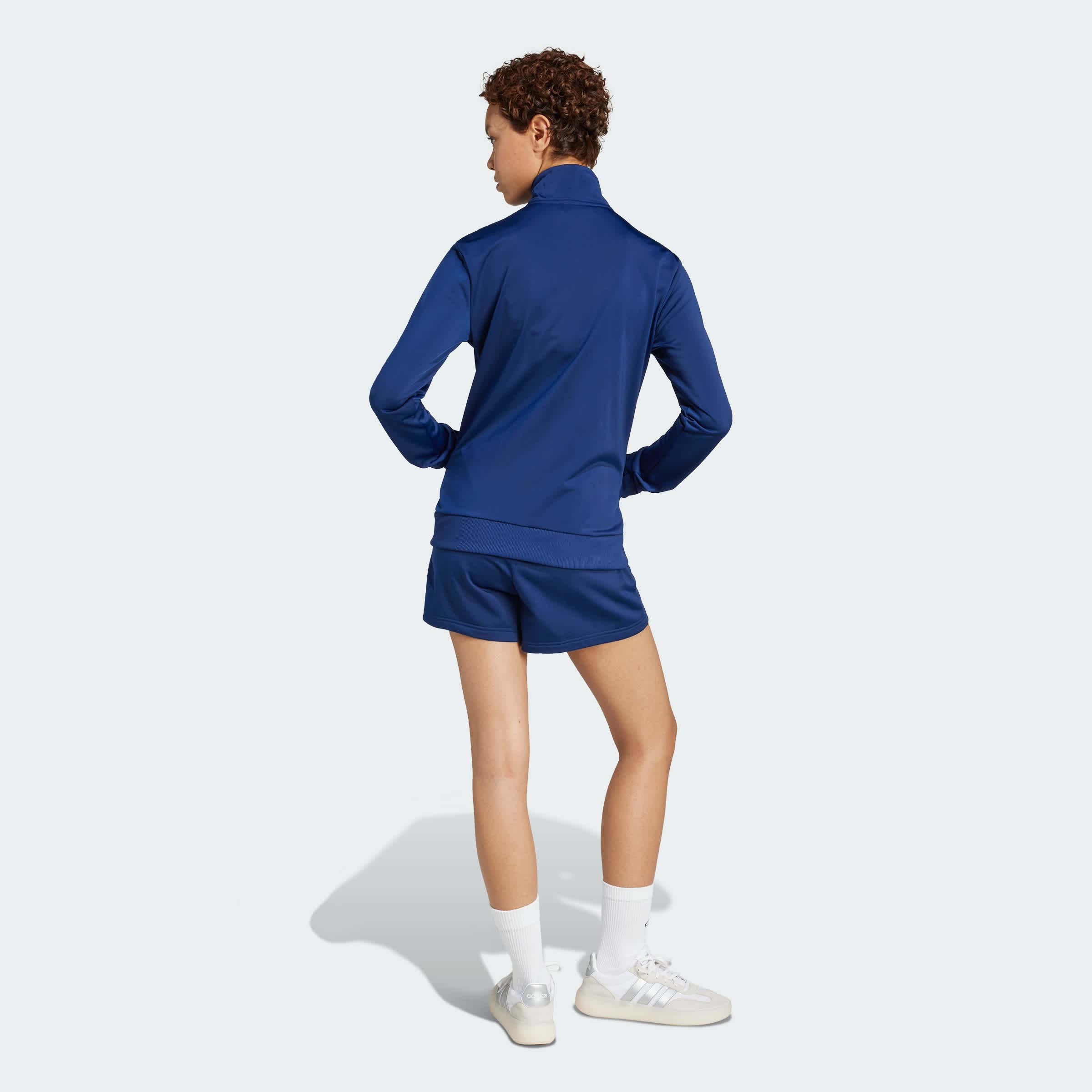 Foto 4 | Conjunto Essentials Linear Shorts Adidas Azul Mujer