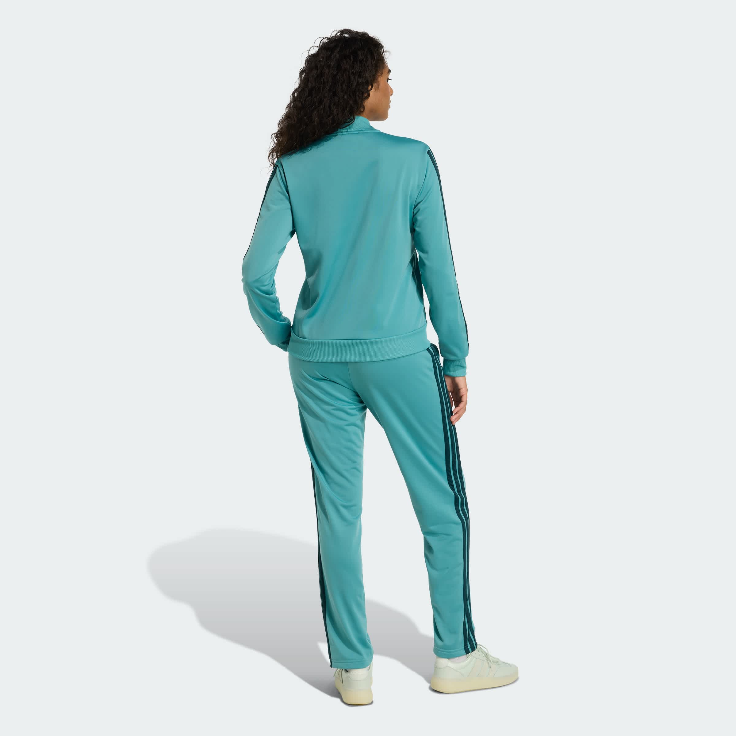 Foto 5 pulgar | Conjunto Deportivo Essentials 3 Rayas Adidas Turquesa Mujer
