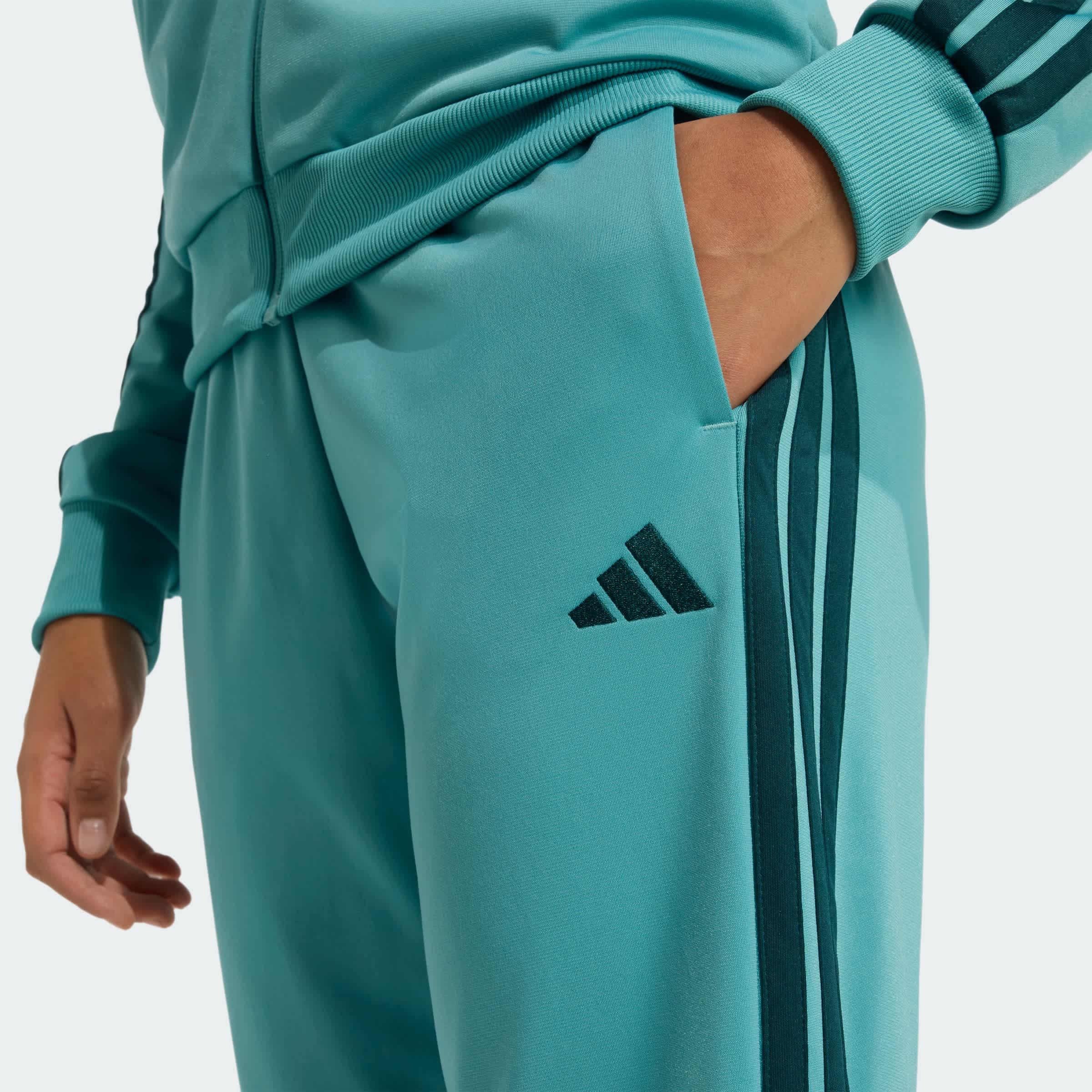 Foto 7 pulgar | Conjunto Deportivo Essentials 3 Rayas Adidas Turquesa Mujer