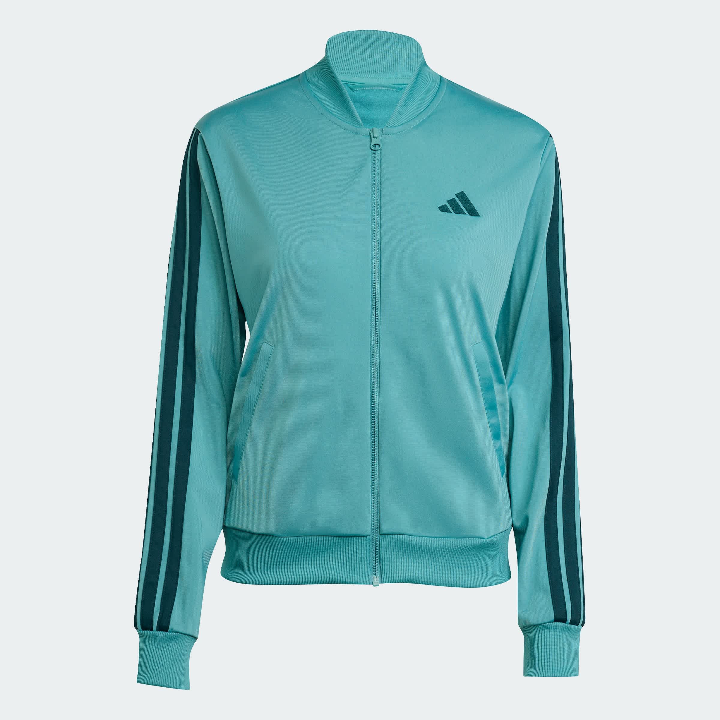 Foto 9 pulgar | Conjunto Deportivo Essentials 3 Rayas Adidas Turquesa Mujer