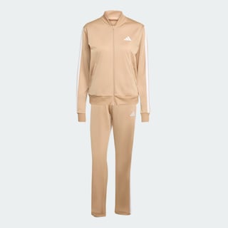 Foto 3 | Conjunto Deportivo Essentials 3 Rayas Adidas Café Mujer