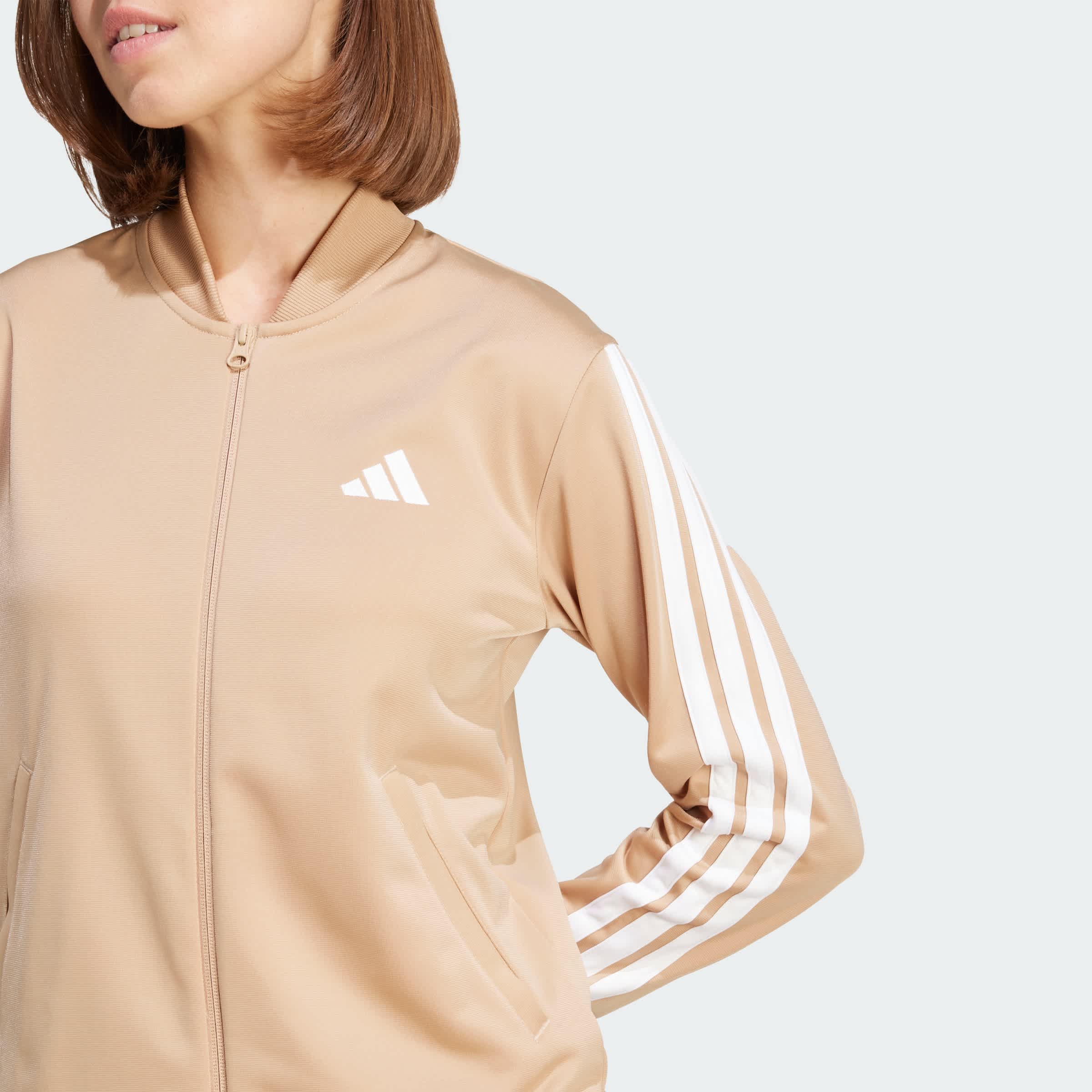 Foto 6 | Conjunto Deportivo Essentials 3 Rayas Adidas Café Mujer