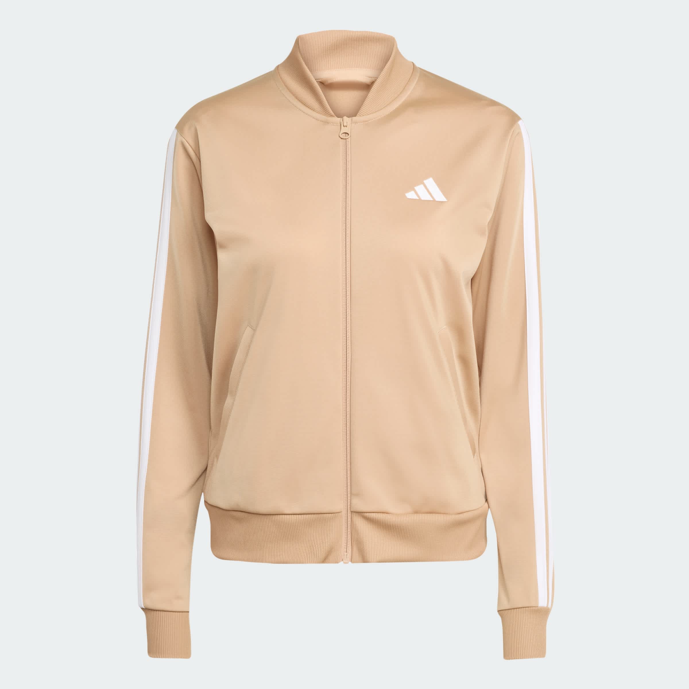 Foto 8 | Conjunto Deportivo Essentials 3 Rayas Adidas Café Mujer