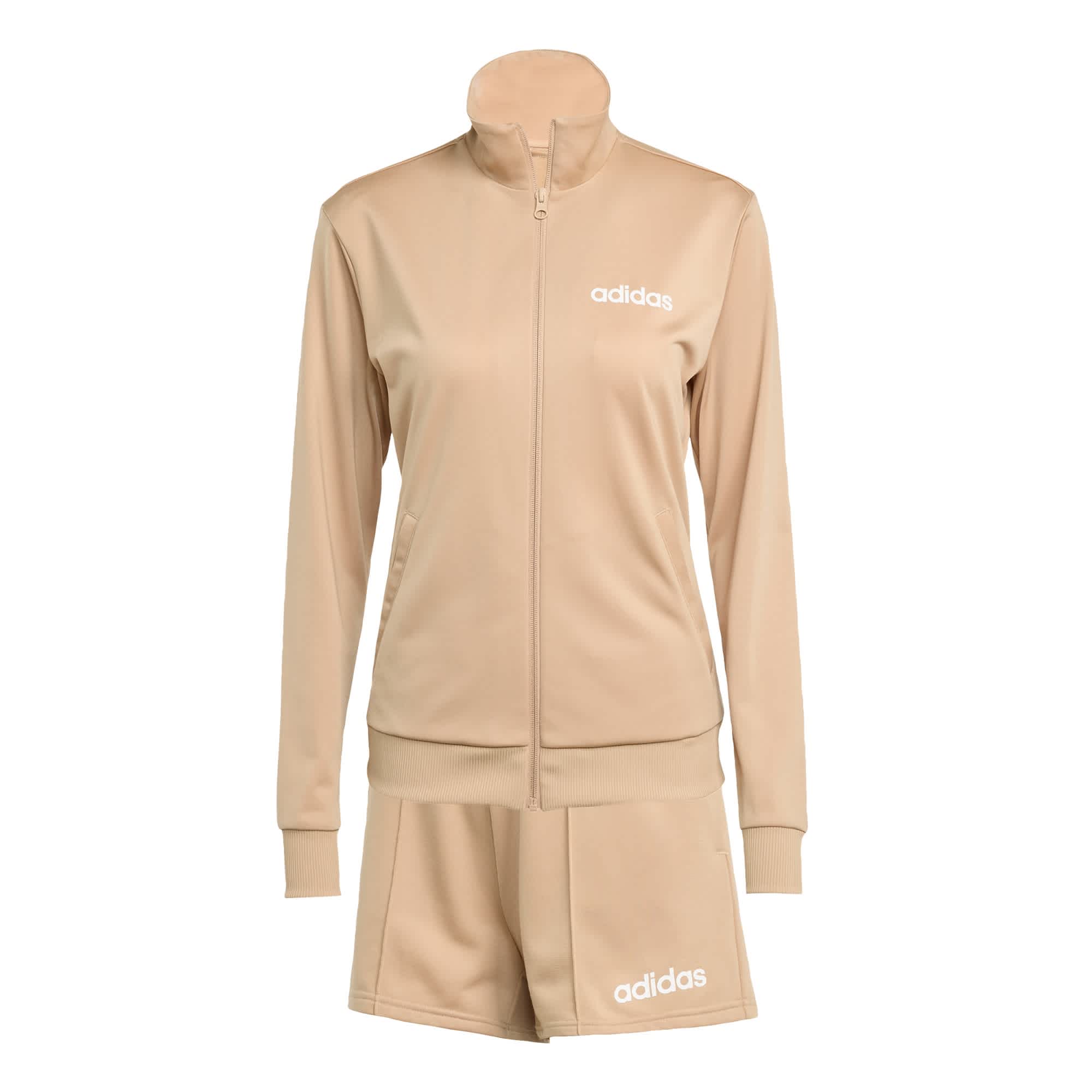 Foto 2 pulgar | Conjunto Essentials Linear Shorts Adidas Café Mujer