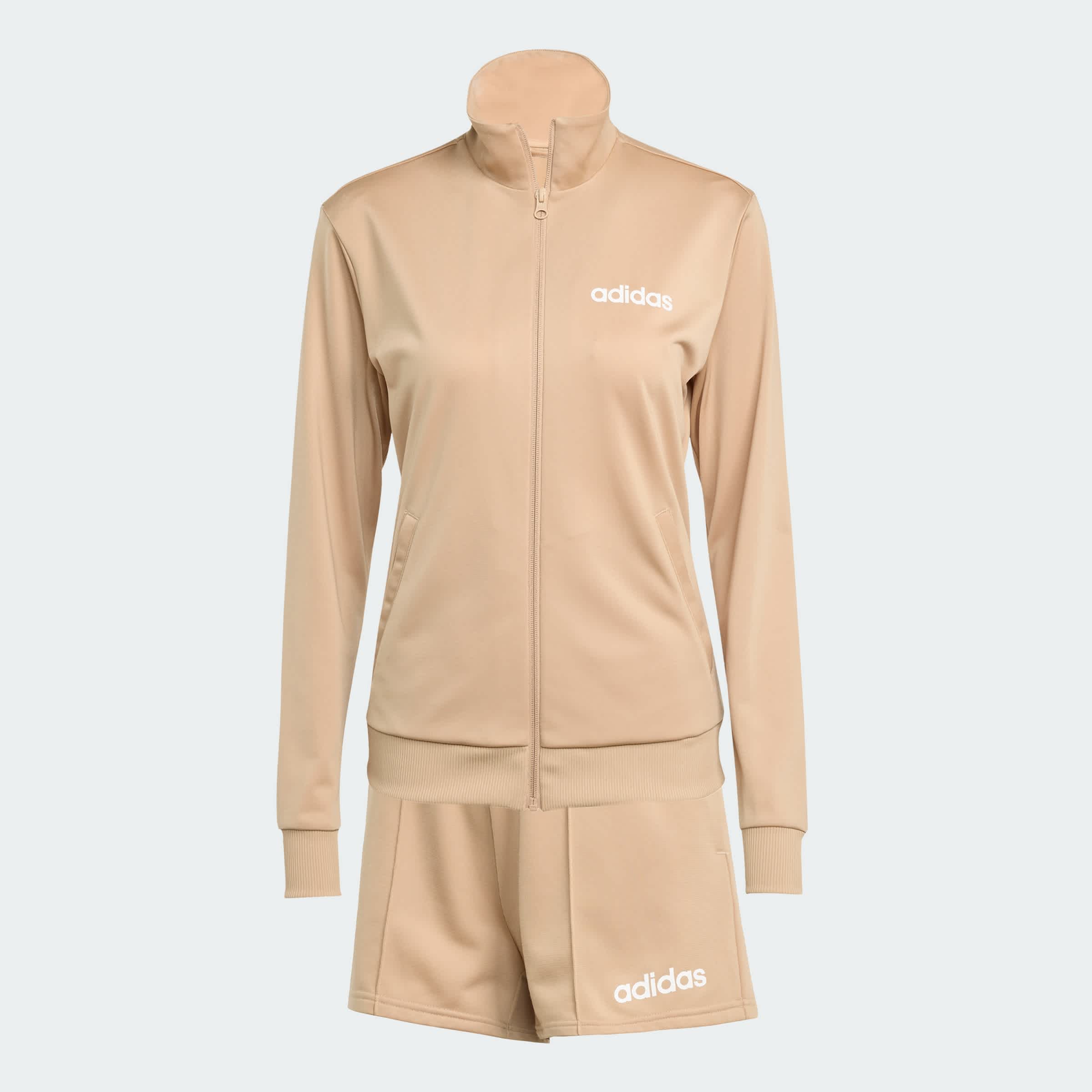 Foto 4 pulgar | Conjunto Essentials Linear Shorts Adidas Café Mujer