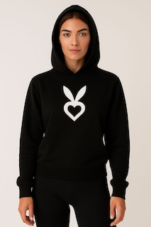 Foto 1 | Sudadera Cardio Bunny Color Negro Dama Talla Mediana
