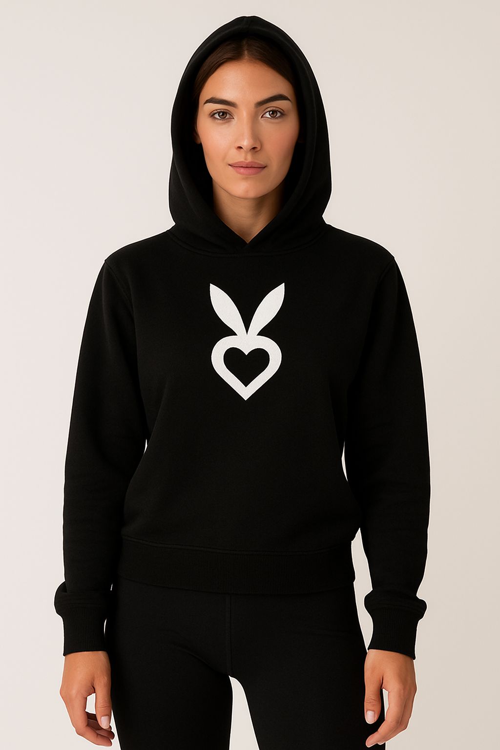 Foto 2 pulgar | Sudadera Cardio Bunny Color Negro Dama Talla Grande