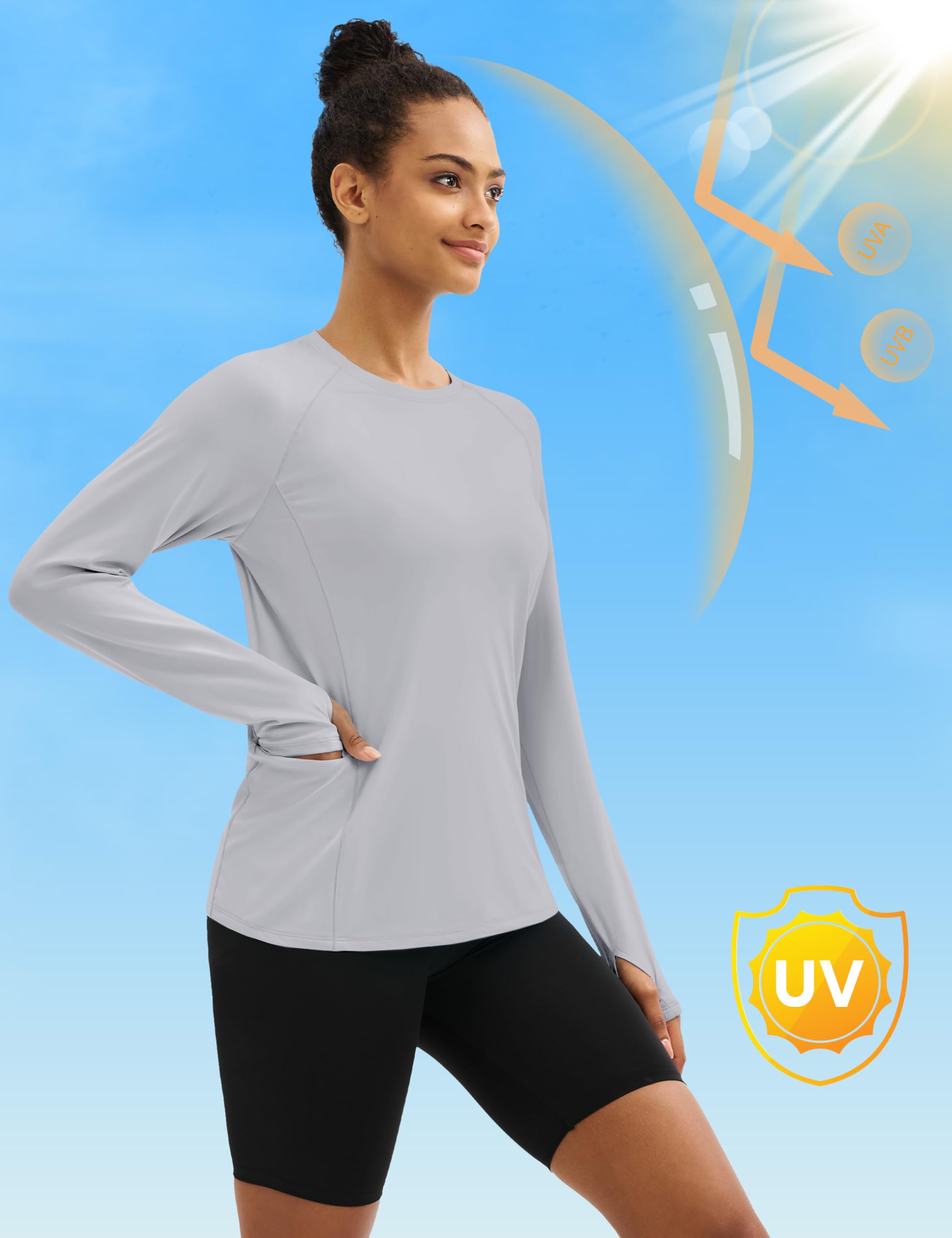 Foto 4 pulgar | Camisetas Deportivas Tacvasen Para Mujer De Manga Larga Con Protección Uv - Venta Internacional.