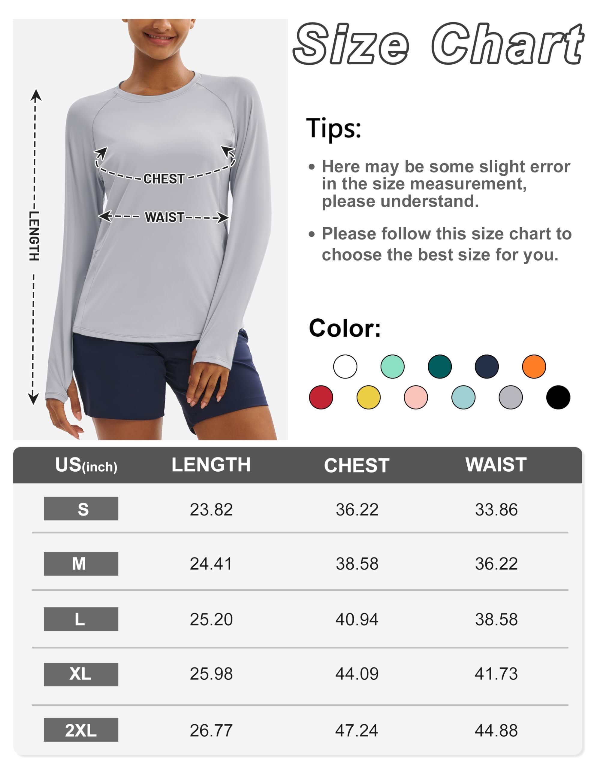 Foto 7 pulgar | Camisetas Deportivas Tacvasen Para Mujer De Manga Larga Con Protección Uv - Venta Internacional.
