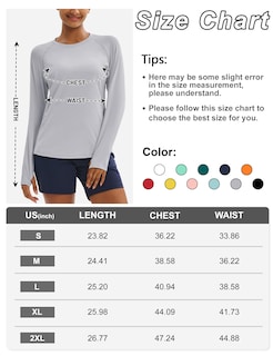Foto 6 | Camisetas Deportivas Tacvasen Para Mujer De Manga Larga Con Protección Uv - Venta Internacional.