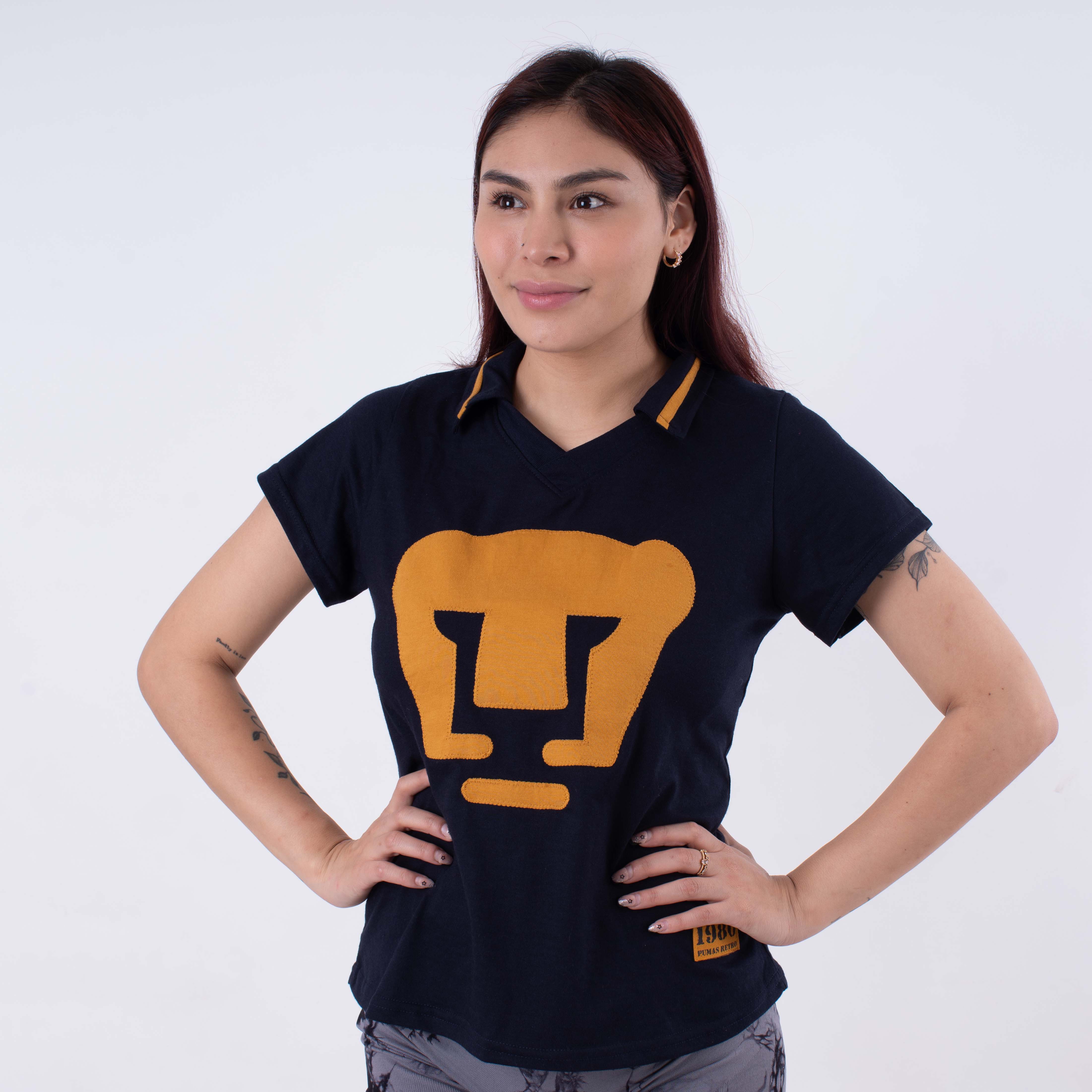 Foto 3 pulgar | Blusa Retro Pumas 1980 – Sin Mangas, Azul Marino Y Dorado