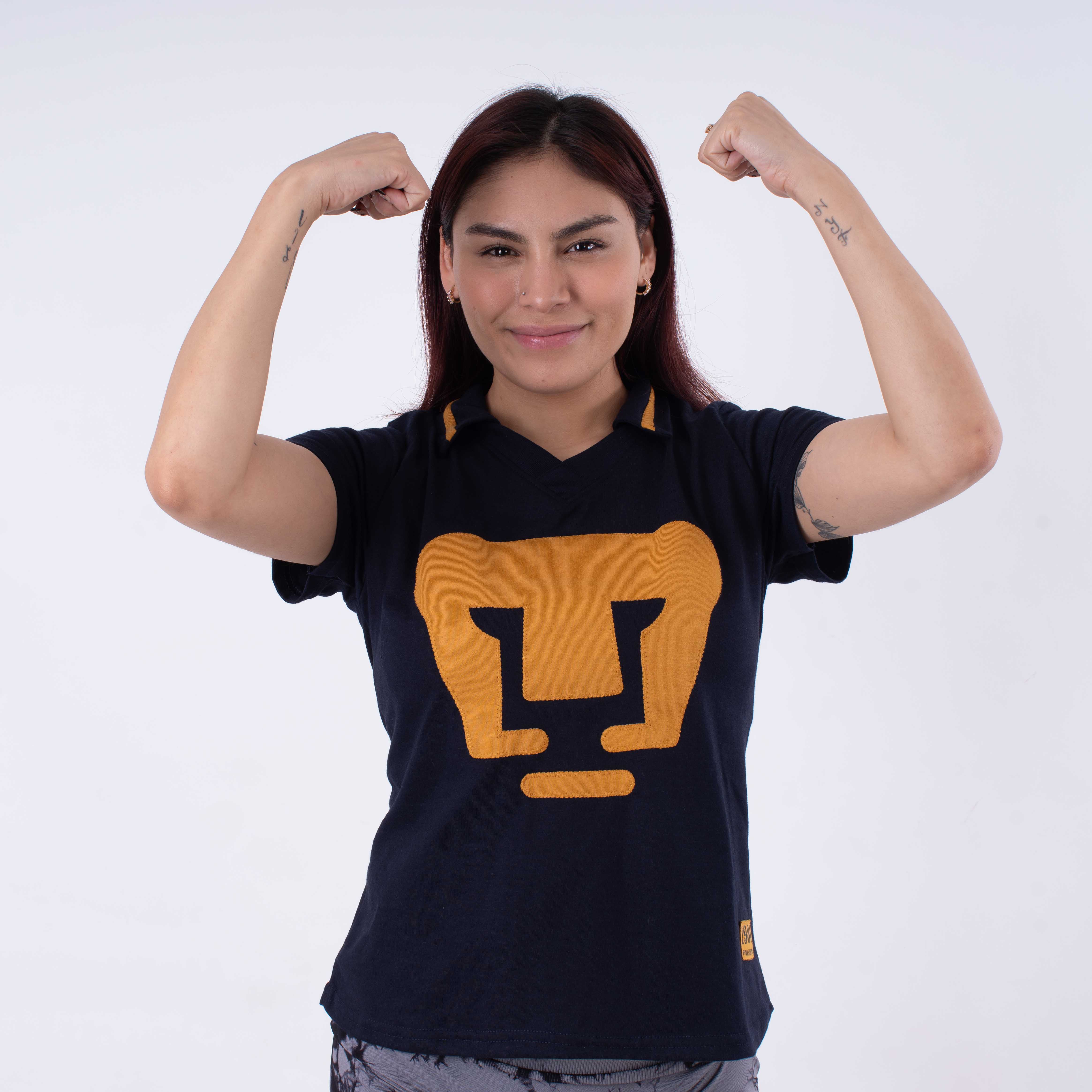 Foto 6 pulgar | Blusa Retro Pumas 1980 – Sin Mangas, Azul Marino Y Dorado