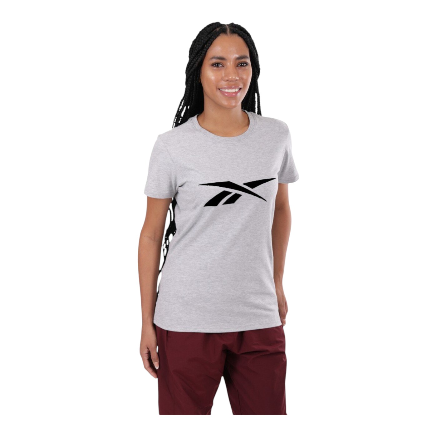 Foto 2 pulgar | Playera Reebok Basic Cotton Tee Para Mujer Color Gris Modelo Ts0117