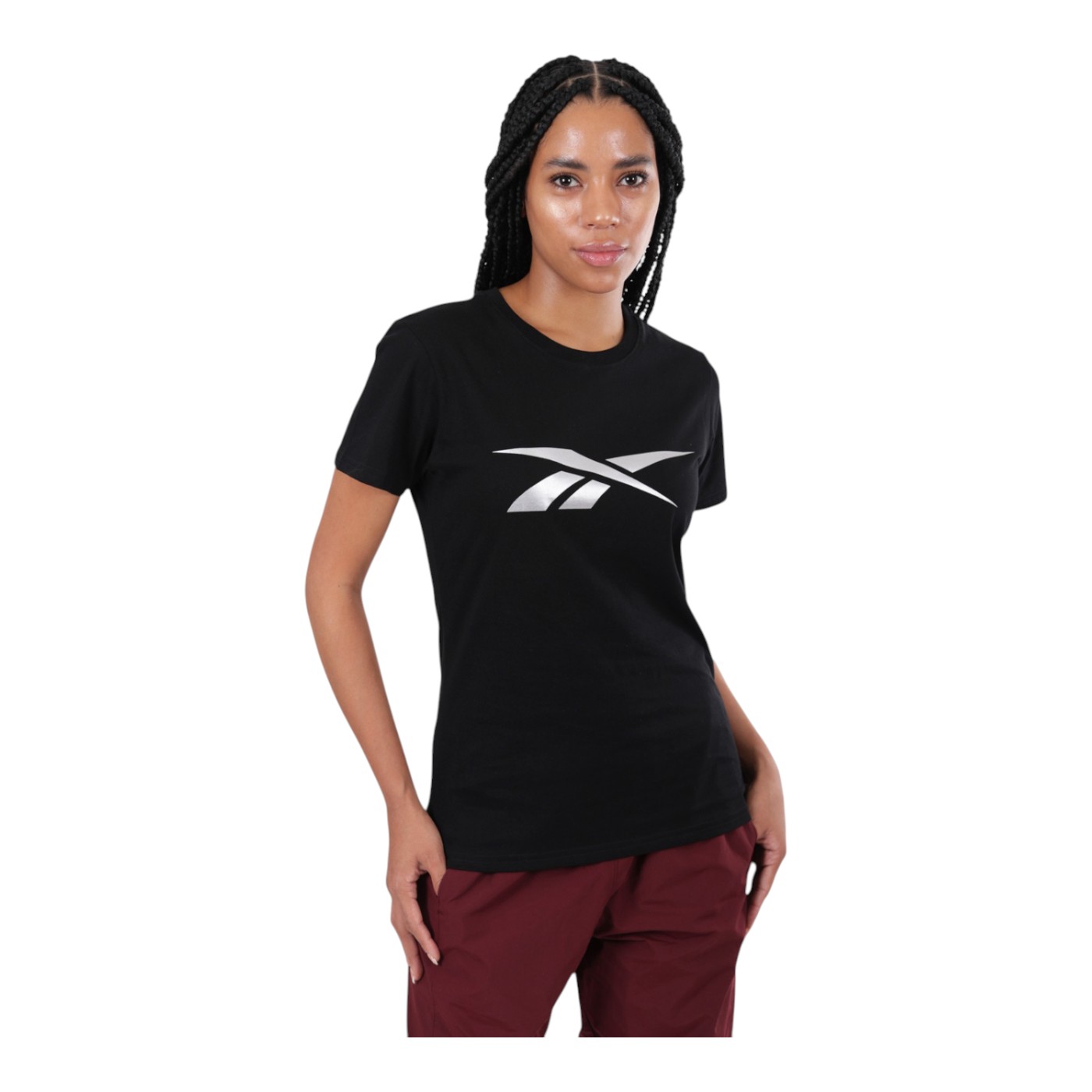 Foto 2 pulgar | Playera Reebok Basic Cotton Tee Para Mujer Color Negro Modelo Ts0116