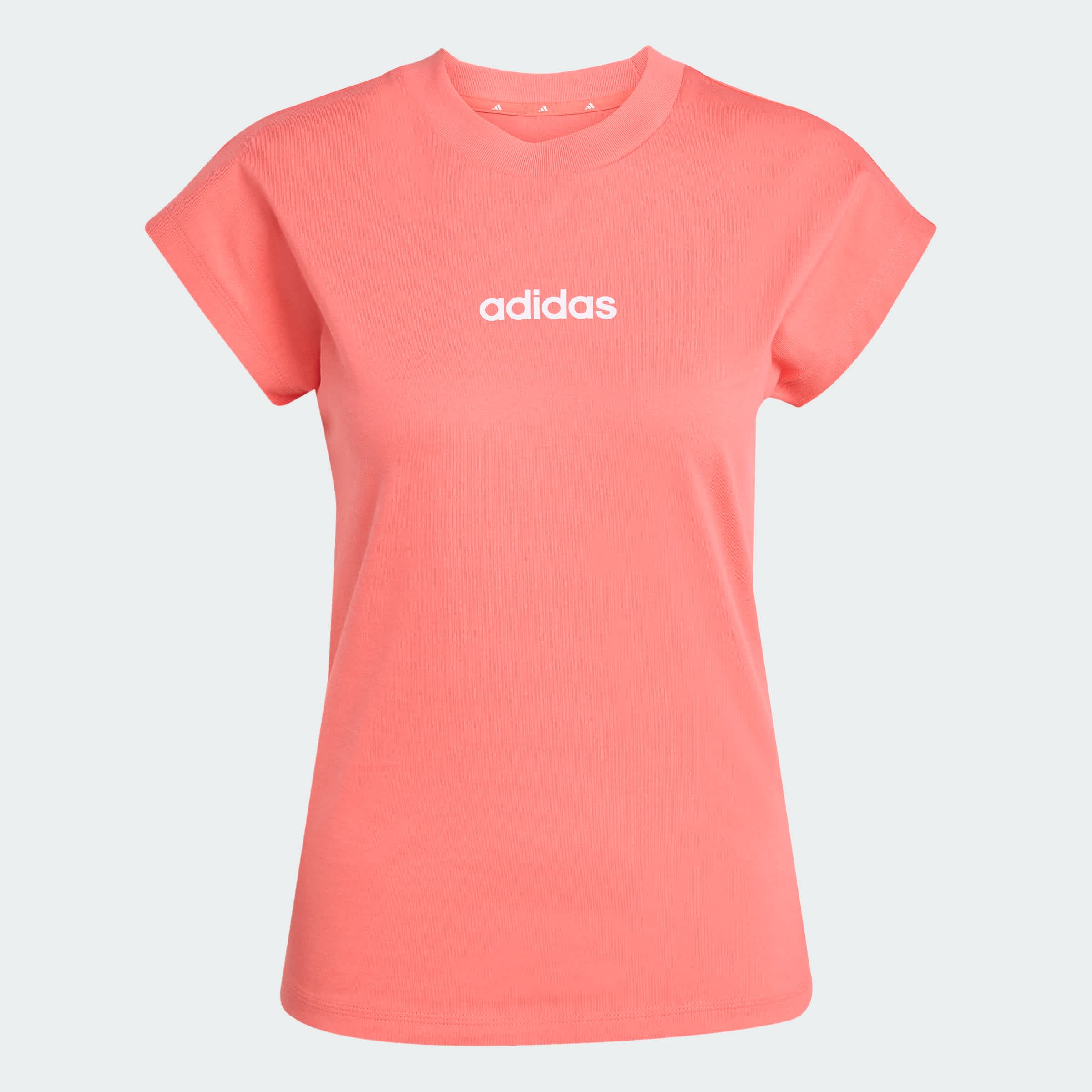 Foto 4 pulgar | Playera Essentials Linear Algodón Adidas Rosa Mujer