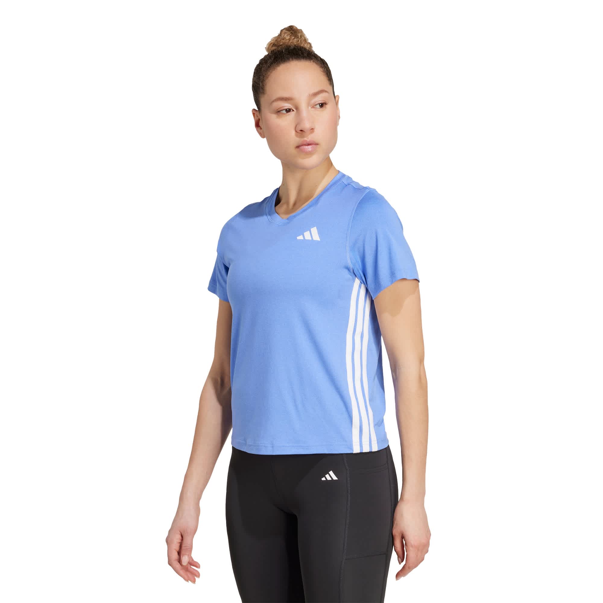 Foto 3 pulgar | Playera De Entrenamiento Train Essentials 3 Tiras Adidas Azul Mujer