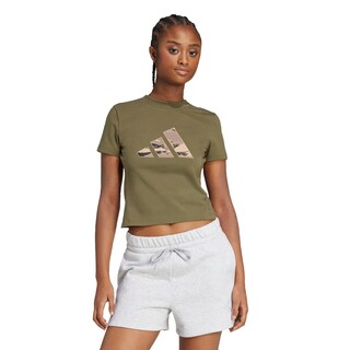 Foto 2 | Playera Corta Camo Graphic Adidas Verde Mujer