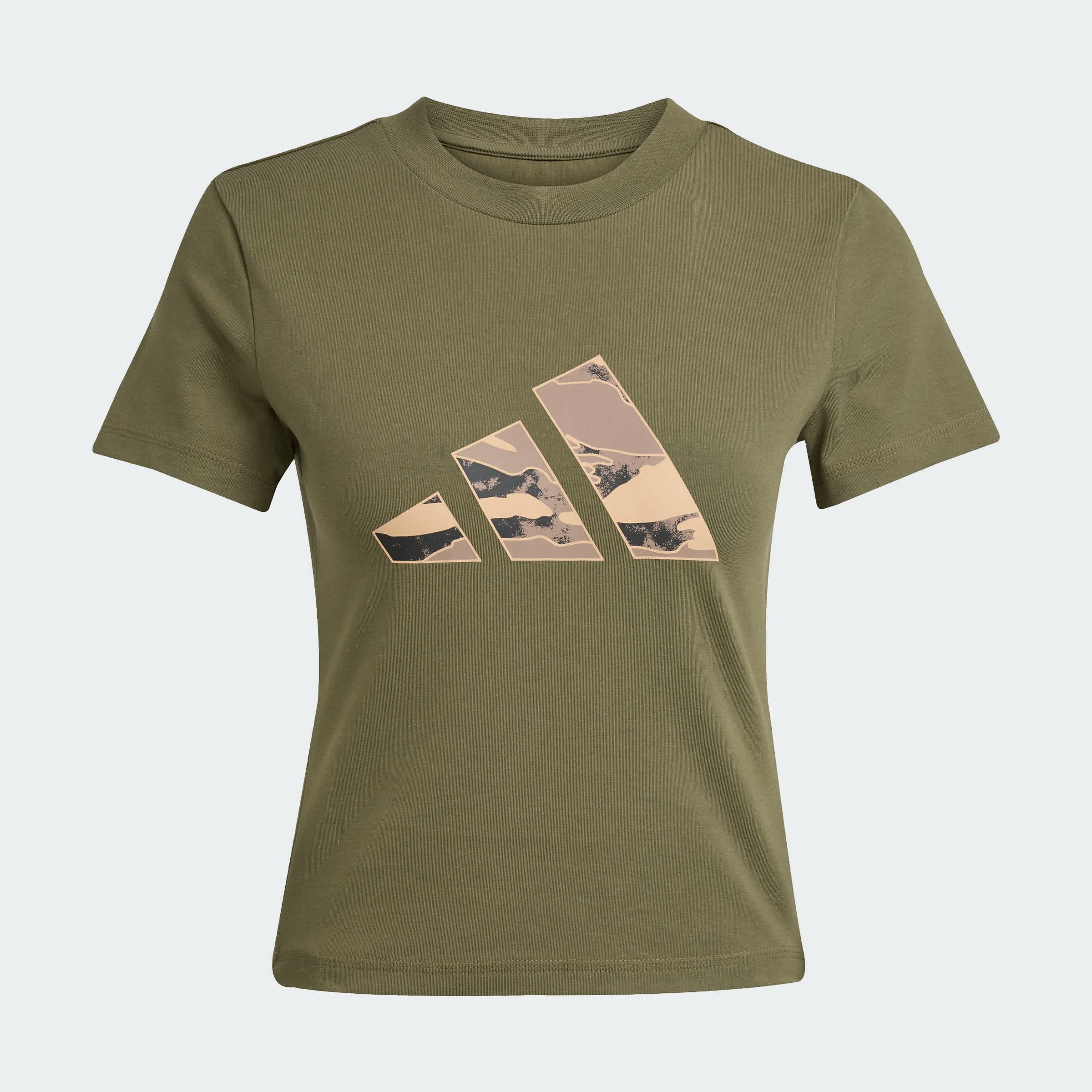 Foto 3 | Playera Corta Camo Graphic Adidas Verde Mujer
