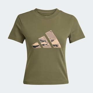 Foto 3 | Playera Corta Camo Graphic Adidas Verde Mujer
