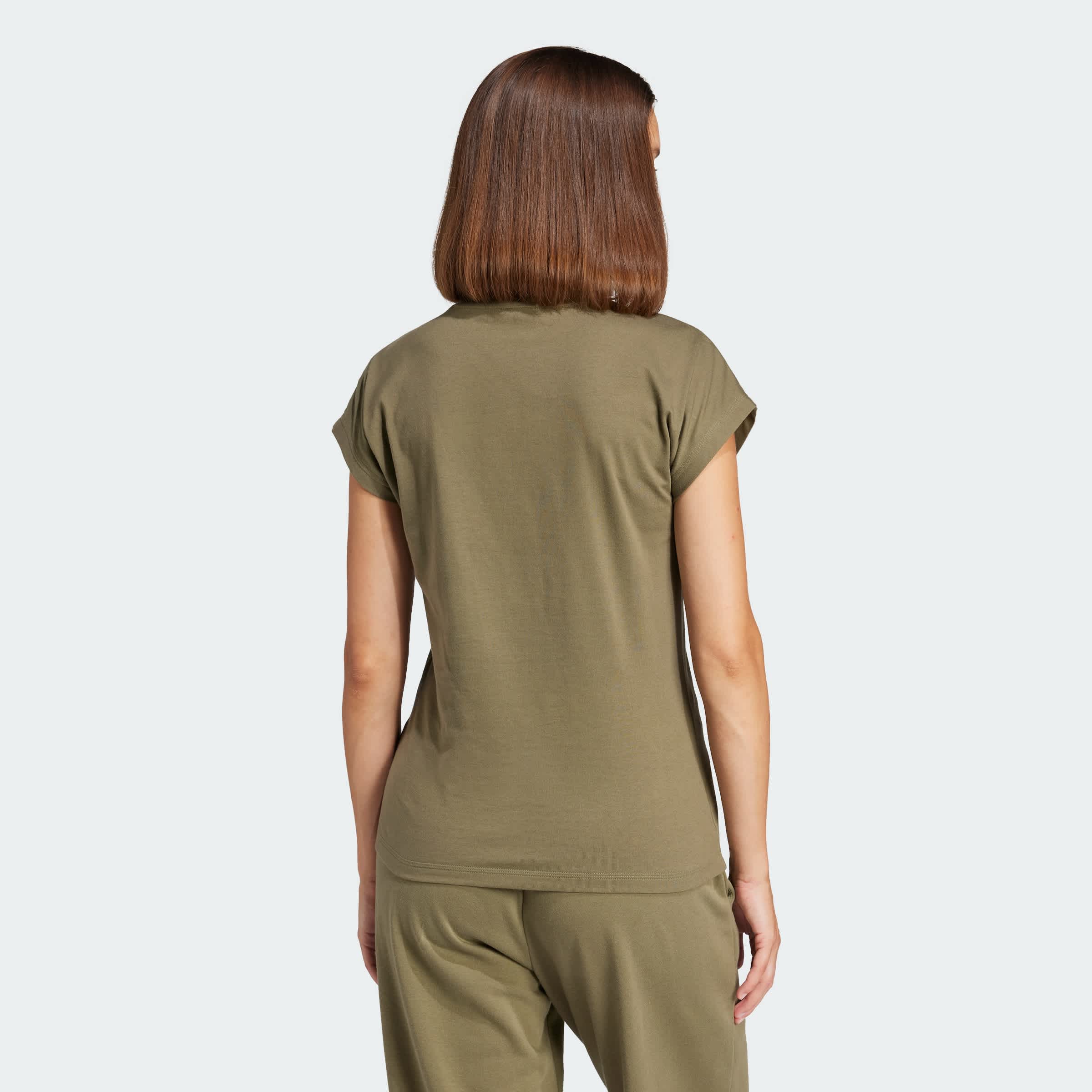Foto 4 | Playera Essentials Linear Algodón Adidas Verde Mujer