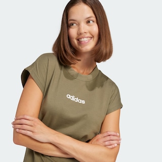Foto 6 | Playera Essentials Linear Algodón Adidas Verde Mujer