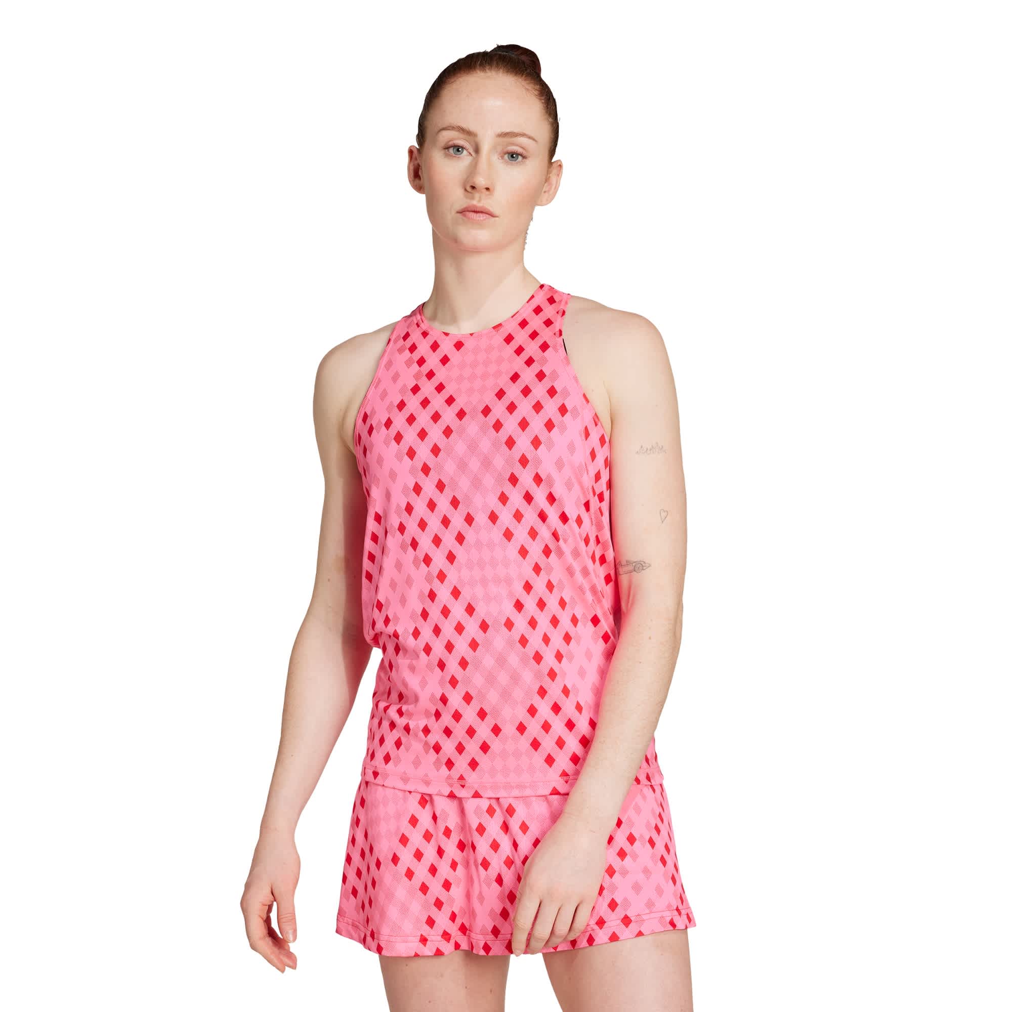 Foto 3 pulgar | Playera Sin Mangas Con Gráficos Con Climacool Del Club De Tenis Adidas Rosa Mujer