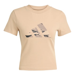Foto 1 | Playera Corta Camo Graphic Adidas Café Mujer