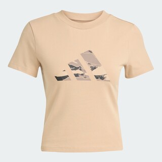 Foto 3 | Playera Corta Camo Graphic Adidas Café Mujer