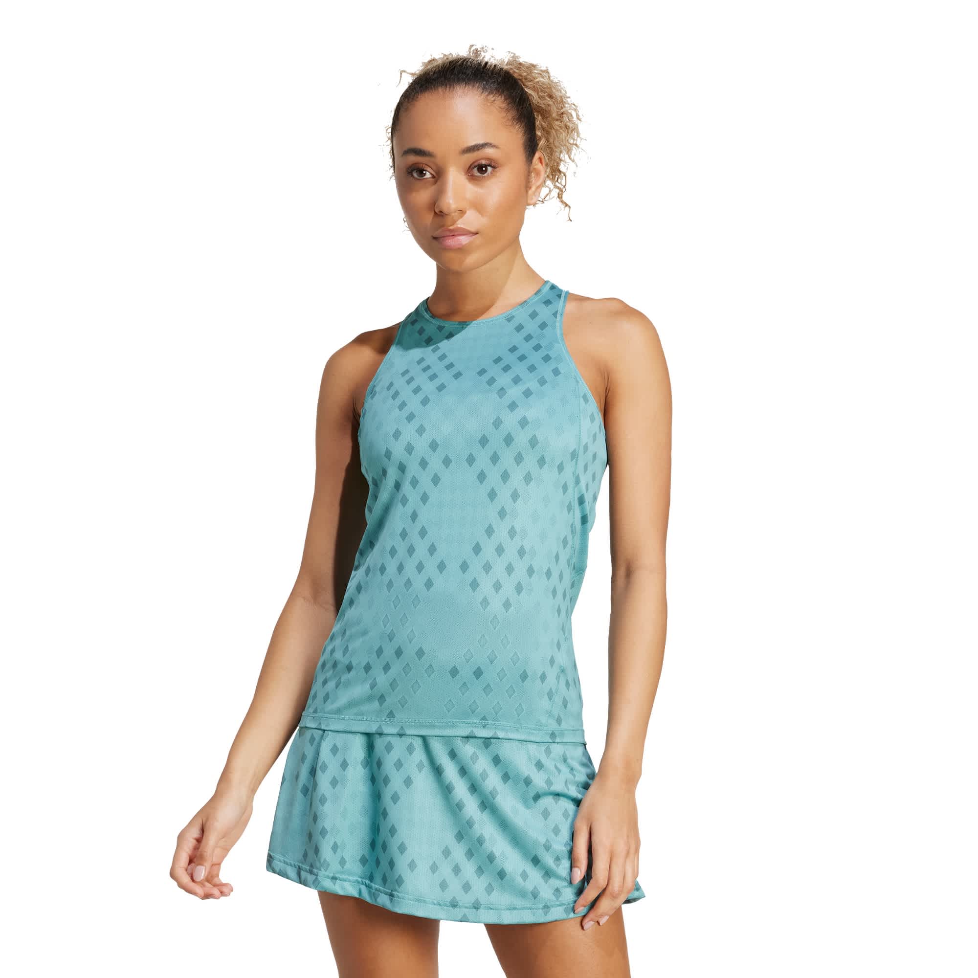 Foto 2 | Playera Sin Mangas Con Gráficos Con Climacool Del Club De Tenis Adidas Turquesa Mujer