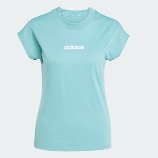 Foto 3 | Playera Essentials Linear Algodón Adidas Turquesa Mujer