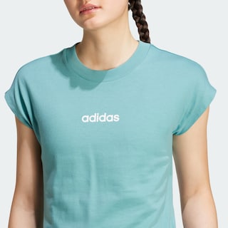 Foto 6 | Playera Essentials Linear Algodón Adidas Turquesa Mujer