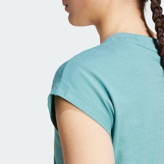 Foto 7 | Playera Essentials Linear Algodón Adidas Turquesa Mujer