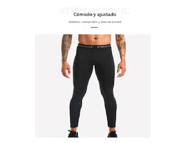 Foto 5 | Lycra Xtellar Fitness Mallas Correr Deportes Yoga Hombre Transpirabl