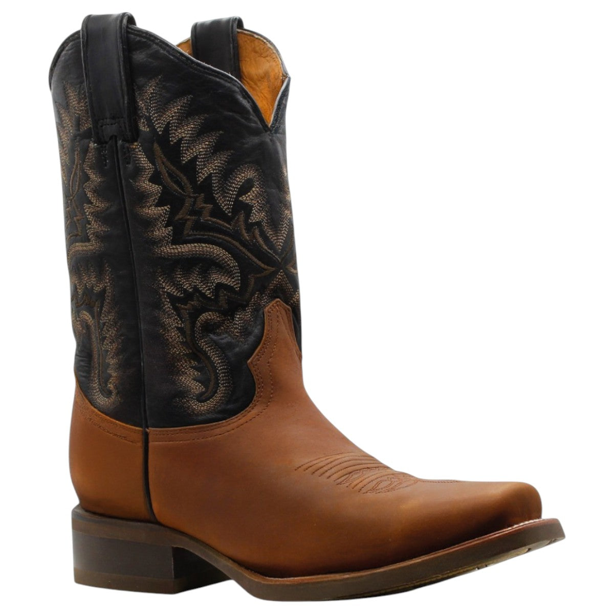 Foto 1 | Botas Western Exterior Piel Color Café Para Hombre De Rbcollection